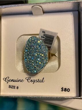 Kohl's Sparkling Blue Crystal Oval Statement Ring